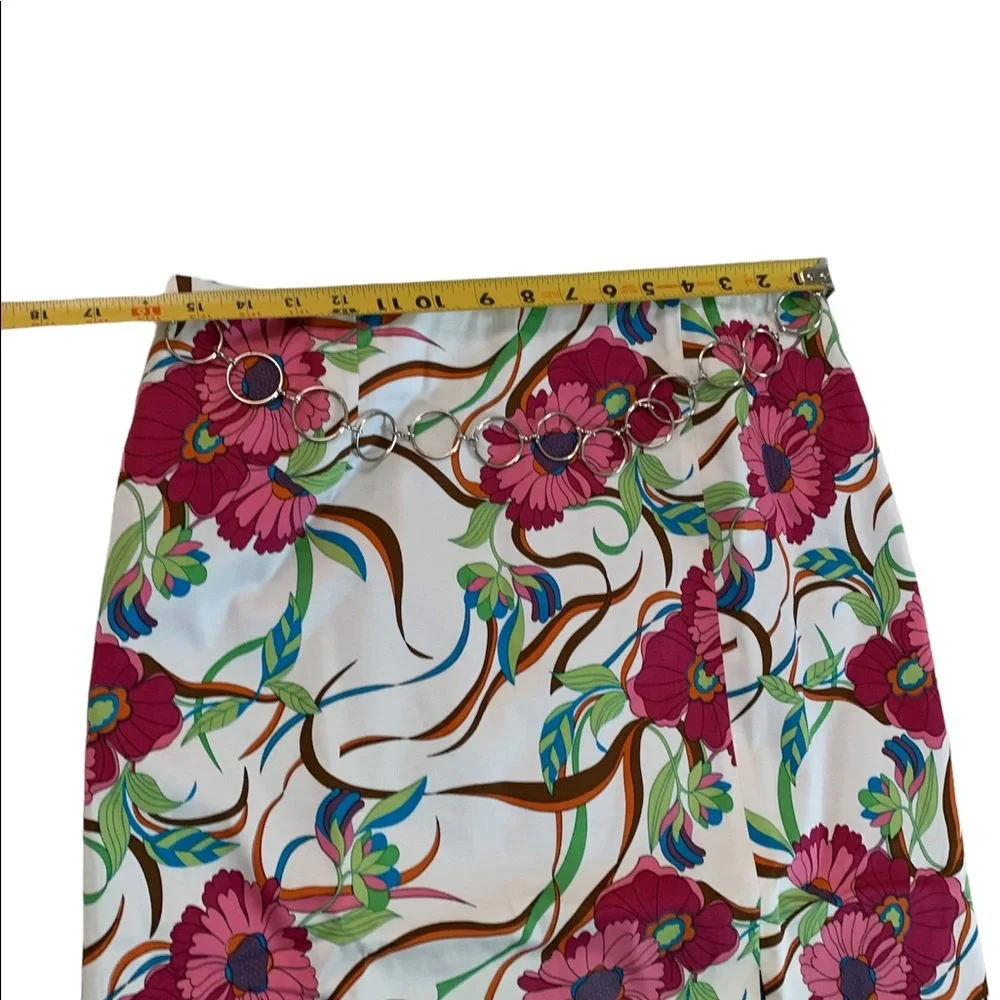 Metro Style Stretch Women’s Floral Belted Skirt Size 12